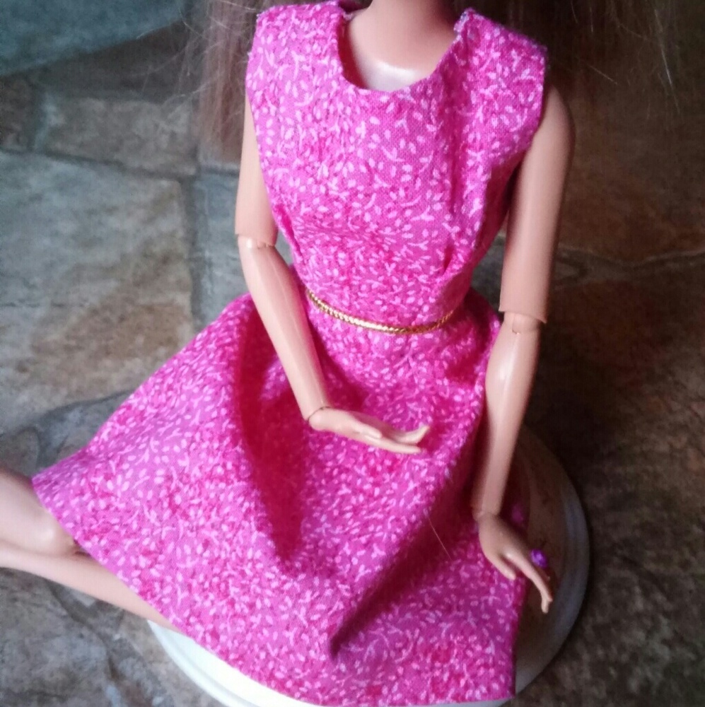 Custom Barbie Doll Pink Vintage A-Line Dress